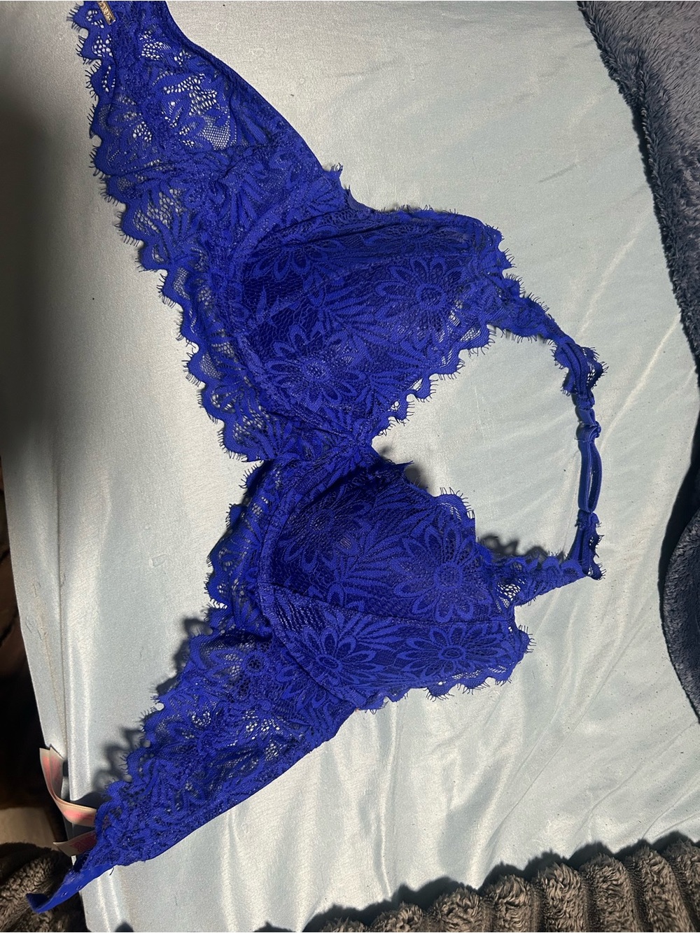 PINK Victoria's Secret Blue Lace Underwire Bra